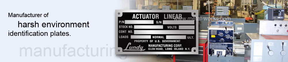 Metalphoto nameplates on industrial machinery - manufacturing