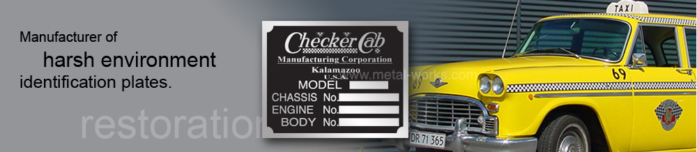 Metalphoto anodized aluminum name plates with restored yellow taxi  restoration